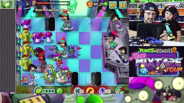 Minecraft TNT Explosion + PVZ Neon Mixtape Tour ZOMBOSS Battle (FGTEEV Duddy & Chase Gameplay)
