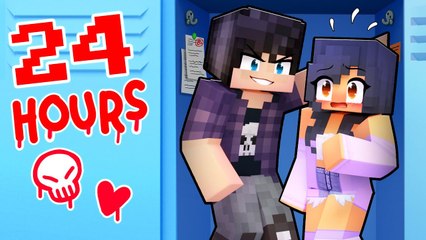 24 HOURS in a LOCKER In Minecraft ! Aphmau