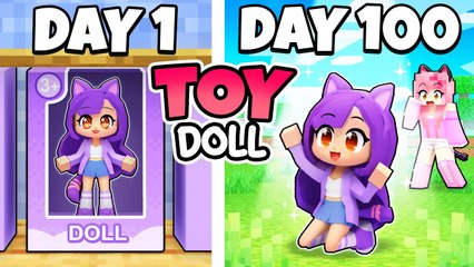 100 Living as a Toy Doll in Minecraft for 100 Days! 🧸