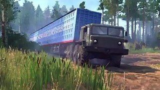 Overloaded Truck Passing On The Muddy road  Spintires MudRunner