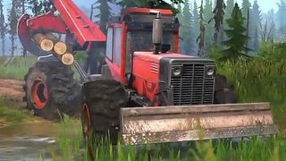Logging with a Tractor  Spintires MudRunner