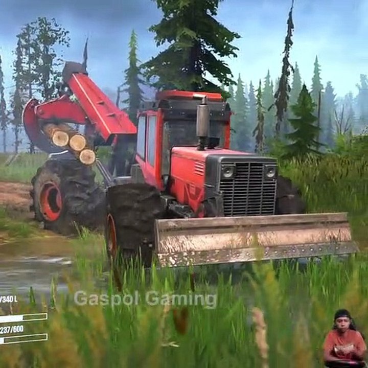 Logging with a Tractor  Spintires MudRunner