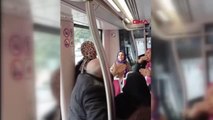 İSTANBUL-FATİH'TE TRAMVAYDA YOLCULARIN TARTIŞMASI KAMERADA