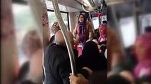 Fatih’te tramvayda yolcuların tartışması kamerada