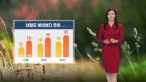 [날씨] 내일도 예년보다 온화...오전 한때 미세먼지 농도 '나쁨' / YTN