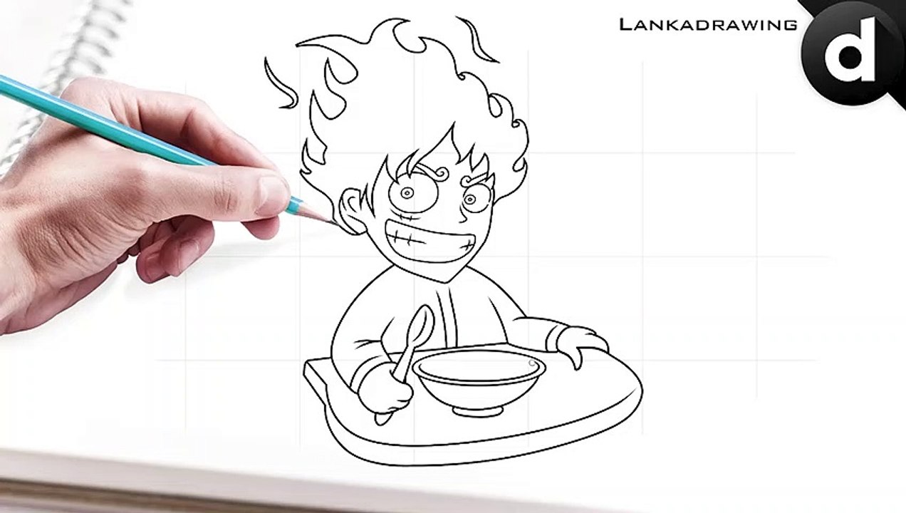 how to draw luffy one piece hungry
