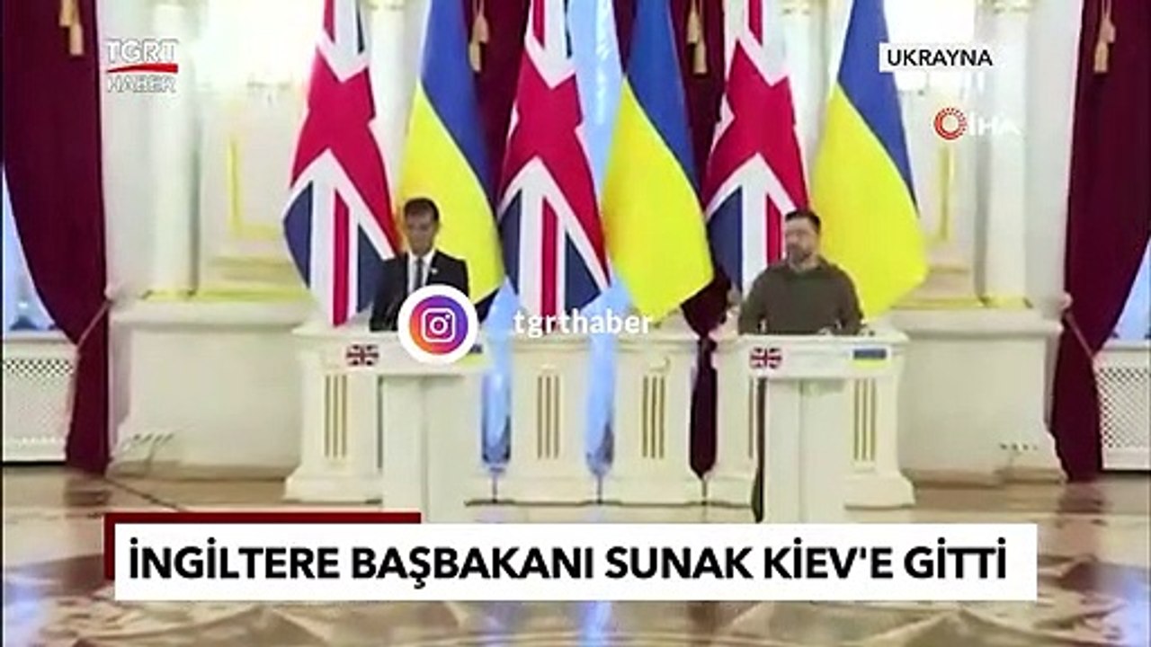 İngiltere Başbakanı Sunak Kiev'de Zelenskiy'le...