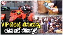 Formula E - Racing Fans Gets Angry On Police Due To Not Allowing Them | Hyderabad | V6 News