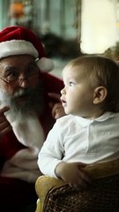 cute baby with santa claus