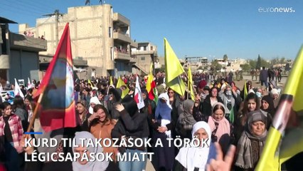 Kurd tiltakozási hullám a török légicsapások miatt