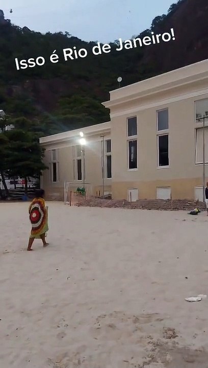 Person Practices Slackline on Mountain