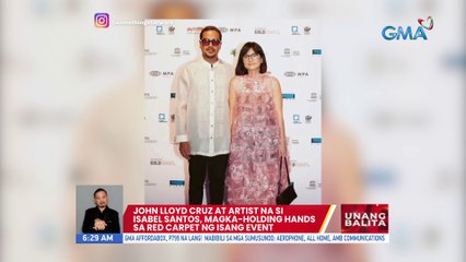 John Lloyd Cruz at artist na si Isabel Santos, magka-holding hands sa red carpet ng isang event | UB