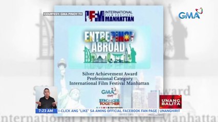 GMA Pinoy TV, wagi ng 2 silver awards sa 2022 Int'l Film Festival Manhattan | UB