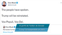 Donald Trump está de vuelta en Twitter, ¿cuál ha sido su primera publicación?