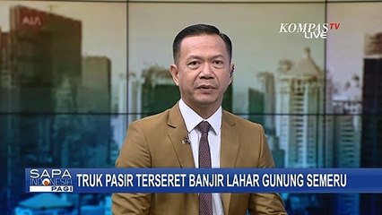 Banjir Lahar Hujan Gunung Semeru Seret Truk Pasir di Jembatan Kecamatan Candipuro Lumajang
