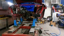 Ford Explorer front rail repair on Celette bench with Universal Jig system Cameleon