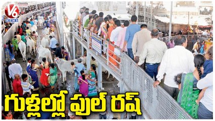 Temples Rush With Devotees All Over State As Weekend Effect | V6 News