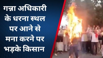 मुरादाबाद: गुस्साए किसानों ने जिला गन्ना अधिकारी का क्यों फूंका पुतला, जानिए