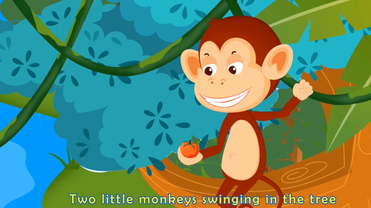 Five little Monkeys Swinging On A Tree Nursery Rhyme Kids Song
