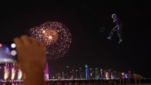 ألعاب نارية تضيء سماء الدوحة مع نهاية المباراة الأولى لمونديال 2022