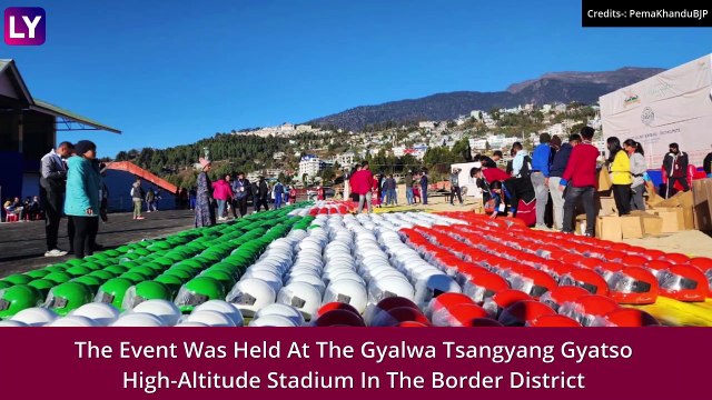 Tawang Enters Guinness Book Of World Records: Forms Largest Helmet Sentence; Arunachal Pradesh CM Elated
