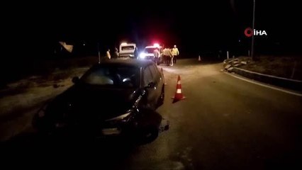 Alkollü sürücü refüje çıktı, araç kullanılamaz hale geldi