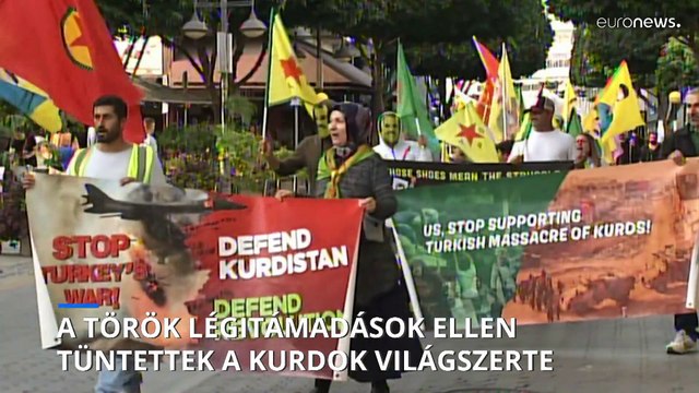 A török légitámadások ellen tüntettek a kurdok világszerte