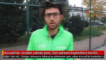 Kocaeli'de cüzdanı çalınan genç, tüm parasını kaybedince kentin ortasına çadır kurdu