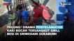 Tolong! Drama Penyelamatan Kaki Bocah Tersangkut Grill Besi di Sriwedari Sukabumi