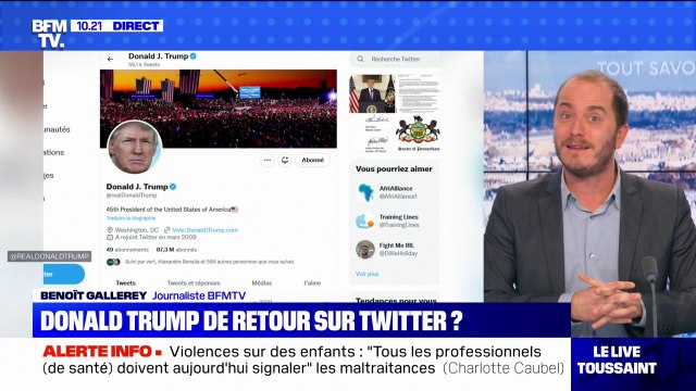 Silence radio de Donald Trump sur Twitter après la réactivation de son compte