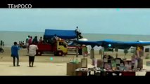 Balapan Truk di Pantai Cemara, Satu Truk Terguling