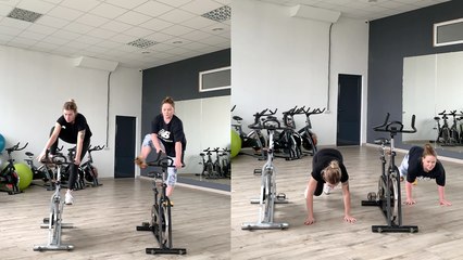 Cycle gymnasts stun with their smooth, synchronized one-pedal combo