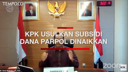 Cegah Korupsi, KPK Usulkan Subsidi Dana Parpol Dinaikkan