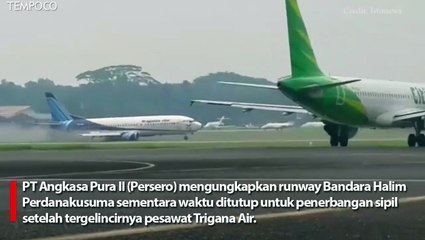 Pesawat Trigana Air Tergelincir di Bandara Halim Perdanakusuma