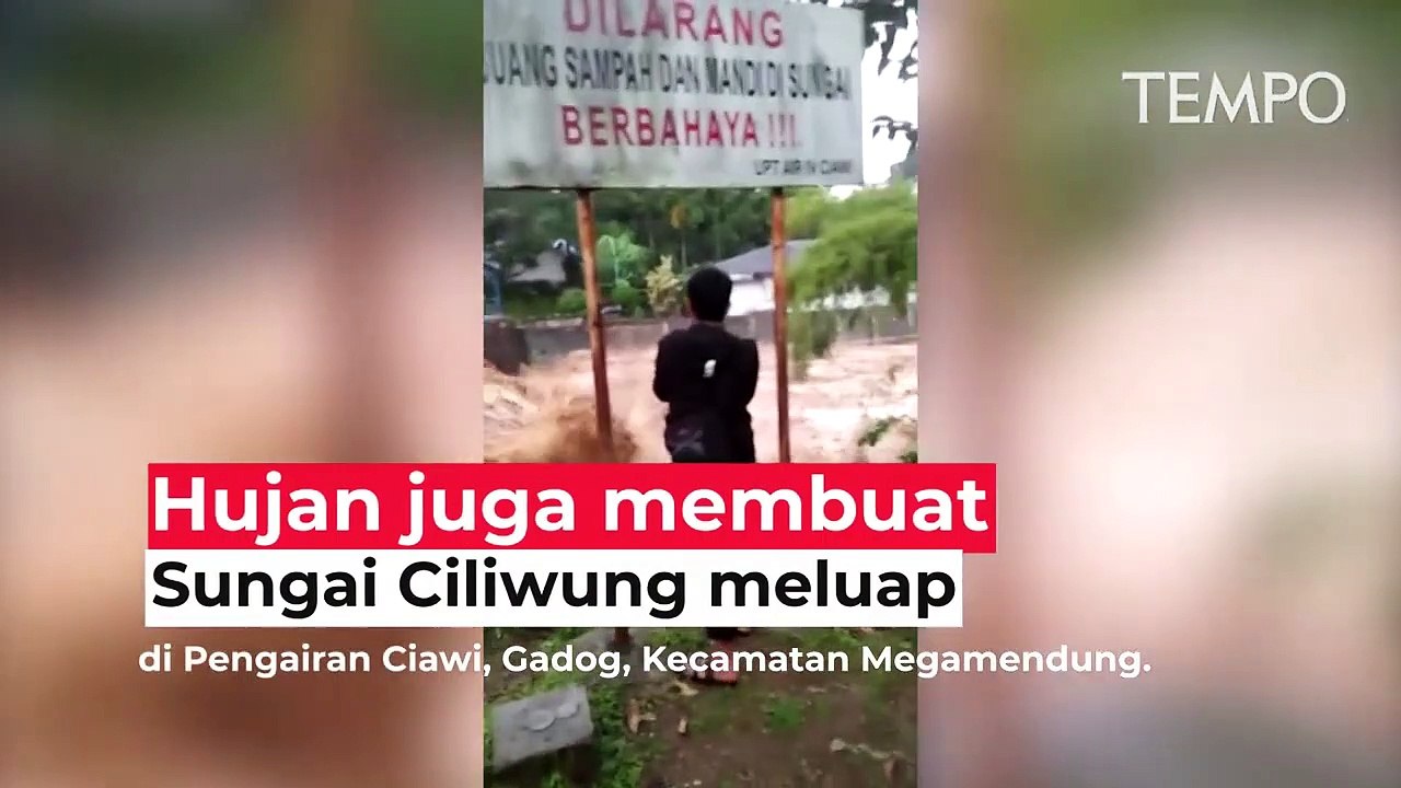 Ciliwung Meluap, Jalan di Cisarua Puncak Banjir