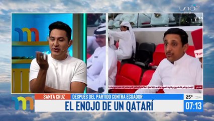 Qatarí se enoja por el mal rendimiento de su selección ante Ecuador