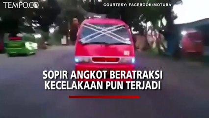 Viral, Sopir Angkot Beratraksi, Kecelakaan pun Terjadi di Cianjur