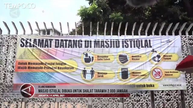 Persiapan Salat Tarawih, Masjid Istiqlal Hanya Terima 2.000 Jamaah