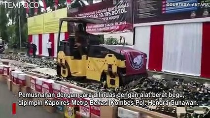 10 Ribu Botol Minuman Keras Dimusnahkan Polres Bekasi