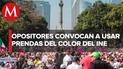 Oposición llama a usar prendas con colores del INE el día de la marcha de AMLO