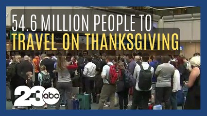 American Automobile Association predicts 54.6 million people will travel during Thanksgiving week