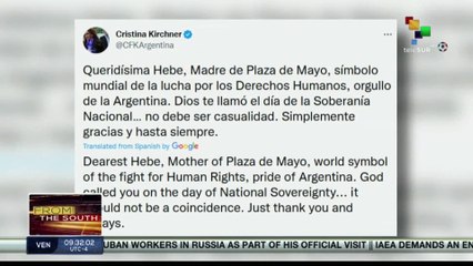 International community expresses condolences for Hebe de Bonafini