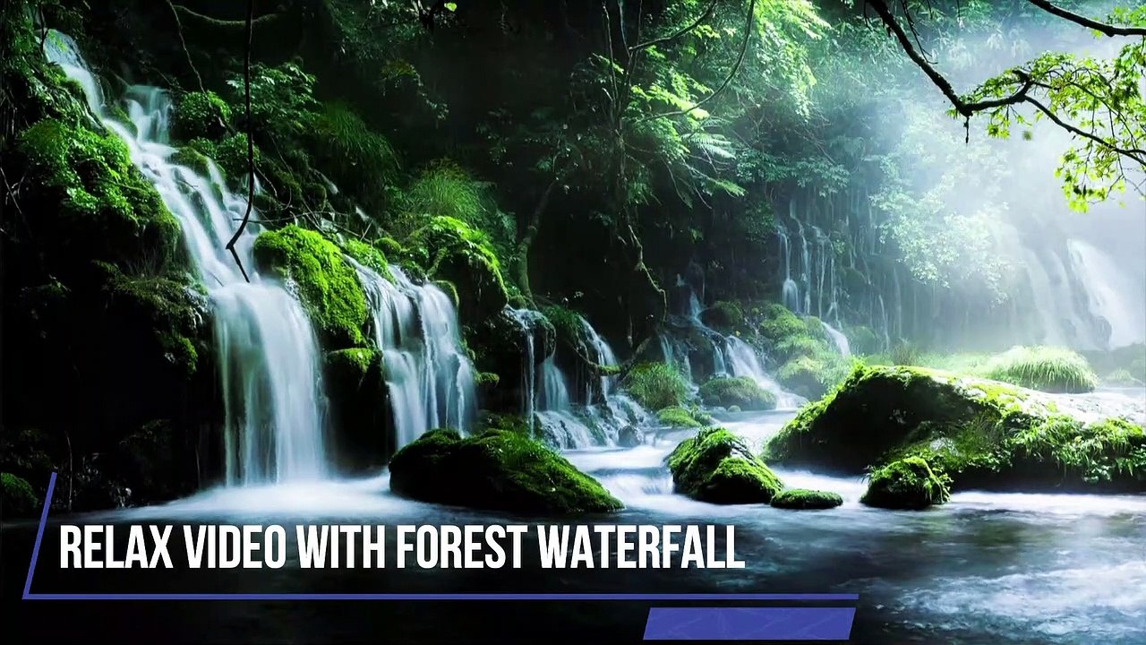 RELAX VIDEO FOR A WHILE WITH FOREST WATERFALL