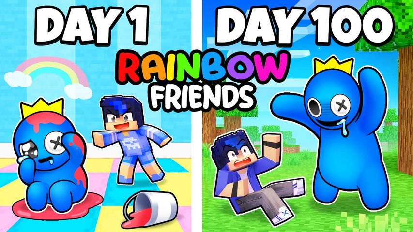 Red vs Blue RAINBOW FRIENDS War! (Minecraft) 