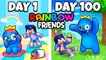100 DAYS as RAINBOW FRIENDS in Minecraft ! Aphmau