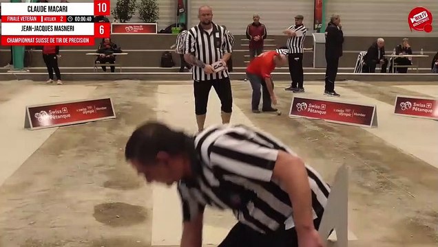Finale vétérans : Claude MACARI (37pts) vs Jean-Jacques MASNERI (23pts) - Championnat Suisse de tir de précision pétanque 2022