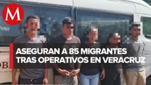 Policías estatales aseguran a 85 migrantes en Veracruz