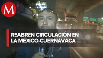 Liberan autopista México-Cuernavaca tras más de tres horas de bloqueo