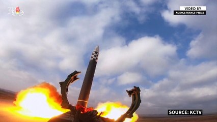 North Korean TV shows images of missile launch