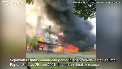 Video herunterladen: Tidak Terima Putusan MK, Massa Bakar Fasilitas Pemerintah di Yalimo